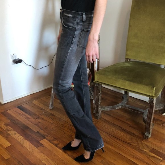 Vintage Y2K KSUBI TSUBI Distressed Straight Leg Denim Jeans - Charcoal Grey Wash - Picture 10 of 16